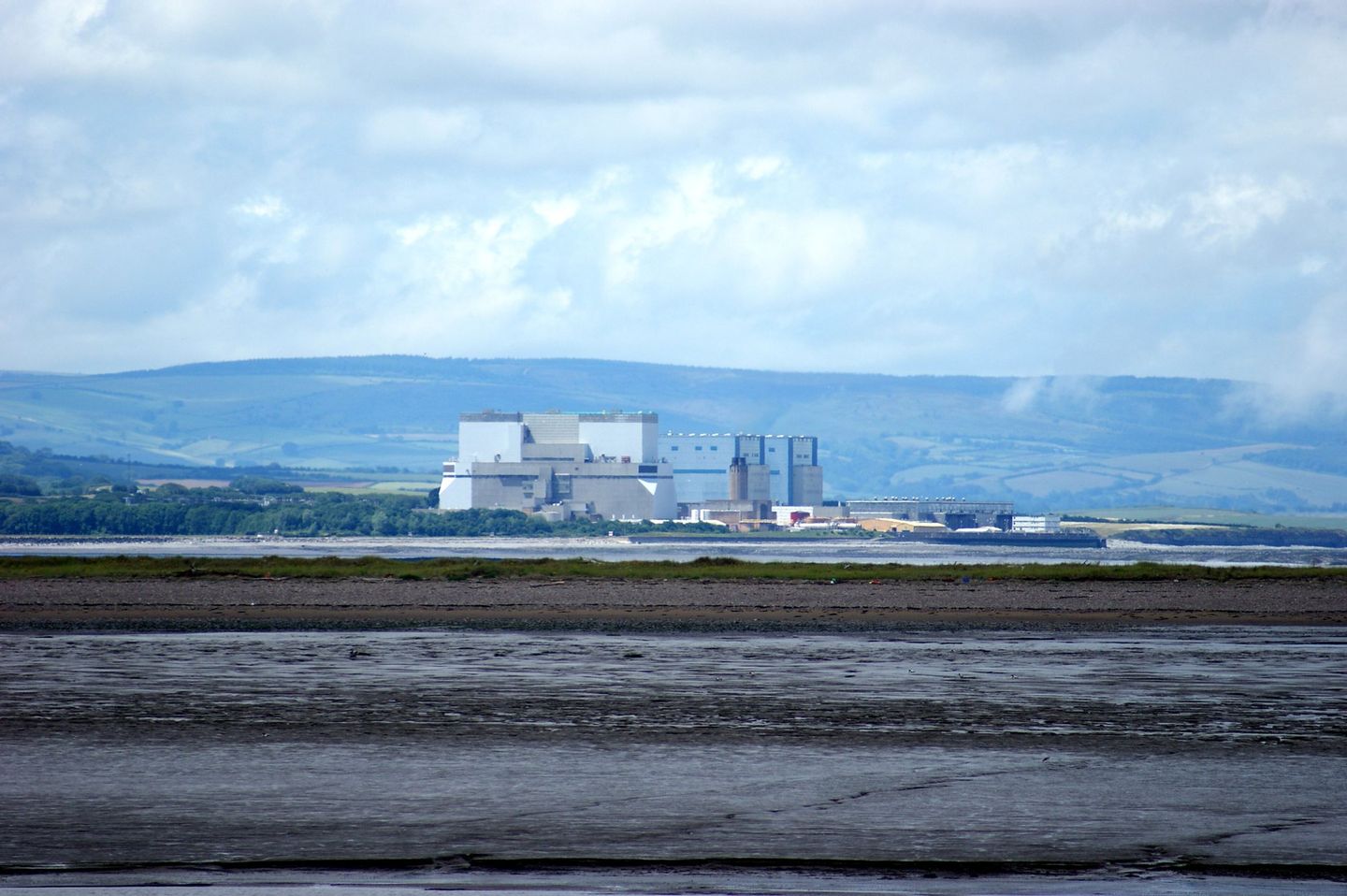 Hinkley Point from across the Bristol Channel mudflats